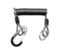 Grey Elastic Coil Key Lanyard, Stretchable Lockable Key Cord with Spring Tether compression spring(1.2m)