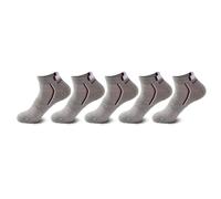 (grey, EUR38-43) 5 Pairs-Pack Men's Ankle Socks Mesh Breathable Cotton Sports Socks Casual Athletic Summer Thin Cut Short Sock Big Size 38-47