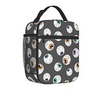 Grey Eyeballs Art Lunchbox Water Resistant Lunch Tote Bag Organizer for Men Women Meal Prep, Thermal Snack Bag, Quick and Simple Organization