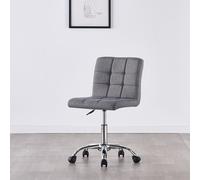 (Grey Fabric) Charles Jacobs Modern Office Chair Computer Desk Small Adjustable PU Leather Swivel Fabric Home