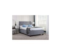 Double Ottoman Bed Frame Cologne Storage Fabric 135cm 4FT6 Grey