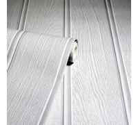 Grey Faux Effect Wallpaper Tongue And Groove Style Painted Effect Wooden Panels