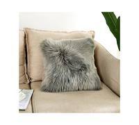 (Grey) Faux Fur Plush Pillow Case Shaggy Cushion Cover