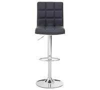 Grey Faux Leather Bar Chair, Backrest Breakfast Bar Chair, Footrest Living Bar Chair Kitchen