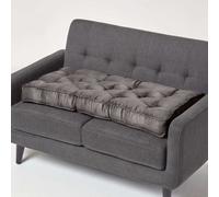 (Grey) Faux Suede 2 Seater Booster Cushion