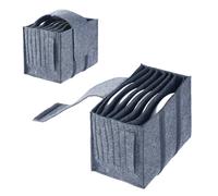 Grey Felt Caravan Plate Holder - 27 cm Bag with Handles for 8 Plates, Crockery Storage, Dinnerware, Camping Accessories, Motorhome, Camper Van, Kitchen Gadgets