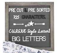 Grey Felt Letter Board - 10x10 Inch, Pre Cut 725 Letters, First Day of School, Classroom Decor, Baby Announcements