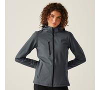 Grey female 8 Regatta Professional Women's Waterproof Venturer 3-layer Printable Hooded Softshell Jacket Grey, Size: 8