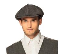 GREY FLAT CAP 1920S PEAKY BLINDERS TOMMY SHELBY HERRINGBONE HAT