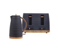 Grey Flint Clay Kettle and Toaster Set