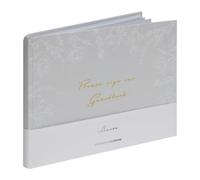 Grey Floral Guest Book 40 Pages