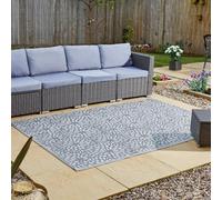 Grey Floral Outdoor Rug 150x210cm Marco Paul Dark Grey 150cm x 210cm