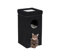 Grey foldable cat den Removable Cushions Space-Saving Foldable Cat House