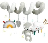 Grey Fox Activity Spiral Plush Hanging Toy, Wrap - Around Pram, Pushchair & Stroller Toy for Infants, Sensory Early Education for Toddlers