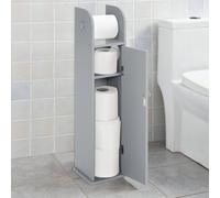 (Grey) Free Standing Bathroom Toilet Paper Roll Holder Cabinet