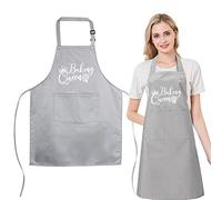 Grey Funny Baking Queen Apron for Women Kitchen Gifts Adjustable Waterproof 70cm Extension Belt Cooking Aprons Baking Queen Cooking Apron Gift Birthday Mothers Day Gift for Women Wife Mom Girlfriend