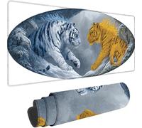 Grey Gaming Mouse Pad Animal Large Mouse Mat 800x300x3 mm with Stitched Edges, Extended XXL Gaming Mousepad Waterproof Soft Cloth, Desk Mat with Anti Slip Base for Desk Keyboard Decor, Gifts w-6380