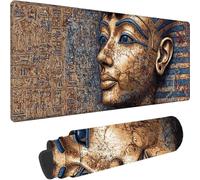 Grey Gaming Mouse Pad Large 1000x500x3 mm, Extended Mouse Mat Egyptian Pharaoh Desk Mat With Non-Slip Rubber Base, Waterproof Mousepad, Desk Pad With Stitched Edges for Home Office Decor, Gifts z-554