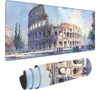 Grey Gaming Mouse Pad Large 600 x 400 x 4 mm, Extended Mouse Mat Colosseum Desk Mat With Non-Slip Rubber Base, Waterproof Mousepad, Desk Pad With Stitched Edges for Home Office Gifts for Men z-6334