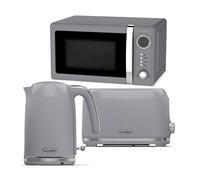 GEEPAS Kitchen Set - Digital Microwave, Kettle and 2 Slice Toaster, 700W Microwave, 3000W Kettle
