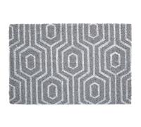 GREY GEO DOORMAT MADE WITH ANTI-SLIP PVC