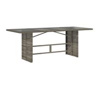 Vidaxl Garden Table With Glass Top Grey 190X80X74 Cm Poly Rattan Garden Tables