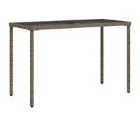 (grey, glass) vidaXL Garden Table with Top Patio Dining Table Outdoor Table Poly Rattan
