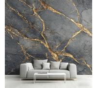 Grey Gold Marble Wallpaper, Abstract Marble Wall Mural for Living Room, Bedroom, Non-Woven Wall Papaer Decoration, Photo Wallpaper & Home Decor, 400x280 cm (WxH) K-MZ&3