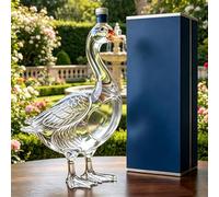 Grey Goose 30th Anniversary 3D Sculpted Vodka Bottle, 350ml Funny Goose Glass Whiskey Bottle, Transparent/Frosted Liquor Decanter for Bar & Home Parties, Unique Gift for Men Dad Father (Transparent)