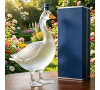 Grey Goose 30th Anniversary 3D Sculpted Vodka Bottle, 350ml Funny Goose Glass Whiskey Bottle, Transparent/Frosted Liquor Decanter for Bar & Home Parties, Unique Gift for Men Dad Father (Frosted)