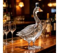 Grey Goose 30th Anniversary Vodka Bottle, 350ml 3D Engraving Glass Whisky Decanter, Novelty Spill-Free Pouring Wine Bottle for Home Bar Ornament, Unique Gift for Men Dad Father (Clear)