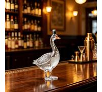 Grey Goose Whiskey Glass Bottle, Swan Decanter with Premium 3D Engraving and Label, Durable and Sturdy for Bar Counter and Party Decoration(Transparent)