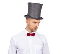 GREY Gothic Victorian Style Tall Bell Gentlemans Top Hat Steampunk Fancy Dress Cosplay Accessory
