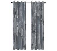 Grey Graffiti Art Blackout Curtains for Bedroom Living Room, Abstract Distressed Ombre Painting Texture 96 In Long Thermal Insulated Room Darkening Drapes Grommet Window Treatments, 52 x 96 In