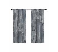 Grey Graffiti Art Blackout Curtains for Bedroom Living Room, Abstract Distressed Ombre Painting Texture 45 In Long Thermal Insulated Room Darkening Drapes Grommet Window Treatments, 42 x 45 In