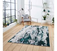 Think Rugs Apollo Grey/Green Rectangle 120 x 170cm Polypropylene Modern Abstract GR580, Grey