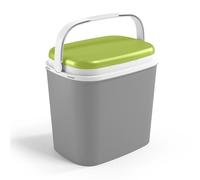 (Grey & Green) 27L Large Compact Insulated Beach Picnic & Camping Leakproof Travel Cooler Cool Box w/ Handle Ice Packs