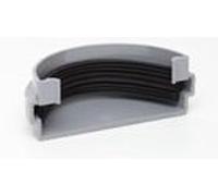 Grey Gutter External 75MM Stop END RM307 Half Round for shed, Conservatory, Porch etc - NOT Standard House Size