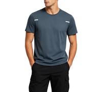 Grey Gym T Shirts Men Quick Dry Performance Plain Workout Tops Short Sleeve Sports Running T Shirt Lightweight Breathable Oversized Casual Mens Activewear Tshirts Tops Shirts Size 5XL