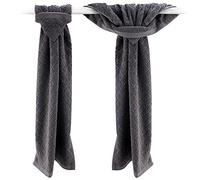 Grey Hand Towels with Hanging Loops - Set of 2 Gray Kitchen Towels, Hanging Kitchen Towels with Hanging Loop, Grey Dish Towels with Loops for Hanging, Oven Towel Loop Without Buttons or Snaps (Short)