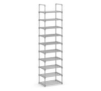 Grey Height-Adjustable Shoe Storage Organiser