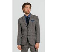Grey Herringbone Harris Tweed Jacket Dobell Grey 48R