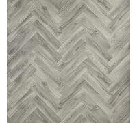 Grey Herringbone Wood Effect Cushioned Vinyl Flooring Light Oak Grey Lino Flooring For Bedroom Bathroom Lounge Non Slip Hard Wearing 2m 3m Width (Fulbourn Grey Oak, 4m x 3m)