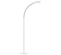 Grey High Vision Floor Standing Led Lamp - Mains Powered Light With Gooseneck Arm, Foot Switch & 400 Lumen Illumination - H138Cm