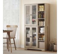 (Grey) HOMCOM 172 cm Tall Kitchen Cupboard, Pantry Storage Cabinet