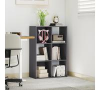 (Grey) HOMCOM 6-Cube Bookshelf, Display Shelving Unit for Home Office