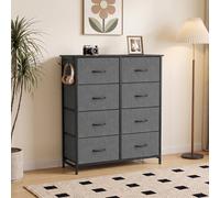 (Grey) HOMCOM Chest of Drawers for Bedroom, 8 Fabric Drawers
