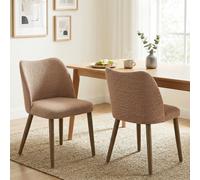Homcom Dining Chairs Set Of 2, Kitchen Chairs With Padded Seat, Curved Back