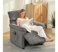 HOMCOM Power Recliner Armchair with Quiet Motor, Massage Reclining Chair in Grey HOMCOM Grey Armchair