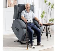 (Grey) HOMCOM Power Lift Recliner Chair, Lift Chair for Elderly with Massage